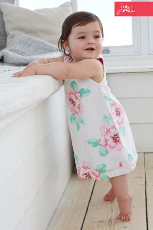 Joules Baby White Flower Woven Dress (0mths-3yrs)